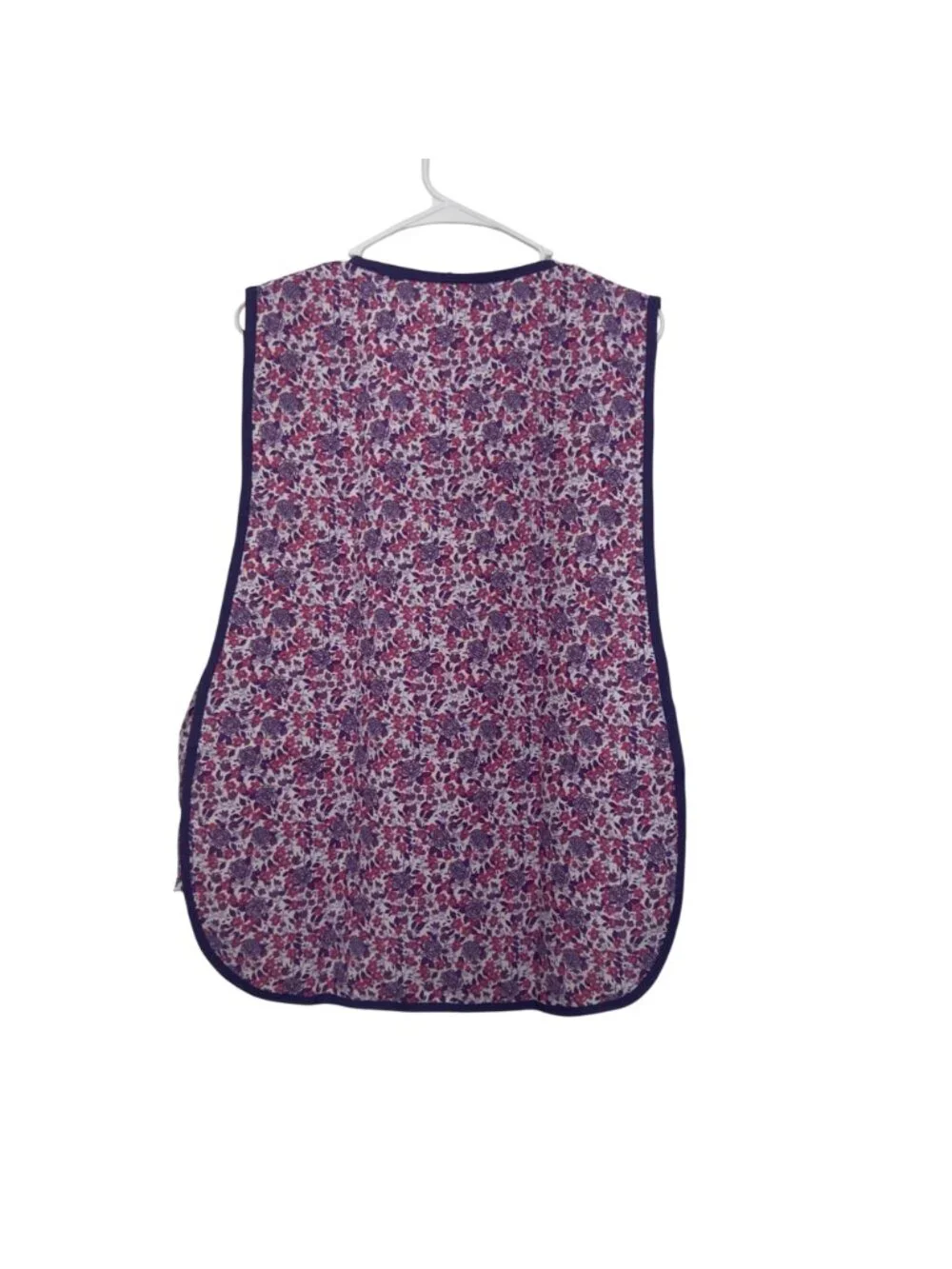 Floral Kitchen Apron With Frida Embroidery & Pockets Purple & Pink Adjustable Ti